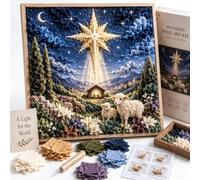 3D Christian Fabric Poke Art Kit, Pre-Cut Squares No-Sew DIY Craft | DIY Craft Set, Beginner-Friendly, Includes Tools, Textured Art, Religious Decor