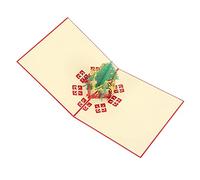 3D Christmas Card with Hollow Carving Decorative Design for Holiday Greetings Suitable for All Ages (Three-dimensional Christmas tree (red))