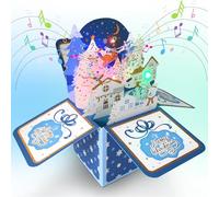 3d Christmas Cards Pop Up with Light and Music, 3D Santa Fireplace Merry Christmas Greeting Card with Envelope, Christmas Cards for Family Members, Wives, Husbands, Mums (Heiligabend)