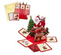 3D Christmas Cards Popup,Table Santa Holiday Greeting Cards | Hexagonal Greeting Ornament with Envelops Sticky Notes for Home Wedding Showcase Kids Adults Party Dinner Table Christmas Birthday