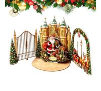 3D Christmas Cards Sturdy Thick Festive 3D Christmas Castle | Christmas Winter Festival Cards for Home School Classroom Party Church Mall Hospital