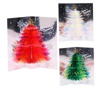 3D Christmas Cards with Envelope 3PCS 3D Glitter Christmas Tree Greeting Card Merry Xmas Cards for Family Friends Holiday Greeting Card
