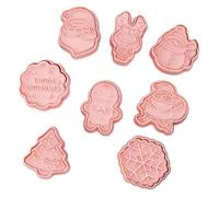 3D Christmas Cookie Christmas Cookie Mould 8pcs/Set 3D Cutter with Different Xmas Elelments for Dough Pastry Donut Fondant Sugarcraft Cake Decor Style 2
