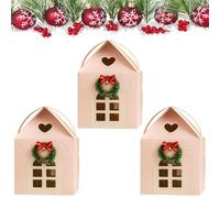 3D Christmas Cottage Gift Box, Pop-Up Holiday House Treat Boxes for Cookies Candies & Party Favors, Festive Paper Goodie Packaging Box for Christmas Decorations