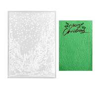3D Christmas Embossing Folder, 6.3x4.5 Inch Plastic Winter Forest Wonderland Snowfall Tree Textured Template for Card Making Embossed Stencil for DIY Scrapbook Decor Craft Supplies (Style 1)