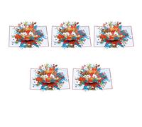 3D Christmas Flower Foldable Card, Paper Card, 5 sets | Paper Card for Greetings, Unique Designs for Conveying Warm Holiday Wishes, Seasonal Greetings