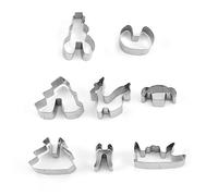 3D Christmas Gingerbread House Cookie Cutters Set, 24 Pcs Cartoon Snowflake Various Patterns Biscuit Cutter Pastry Mold for Holiday Birthday Cake Dough Donut Fondant - Baking Dough Tool C