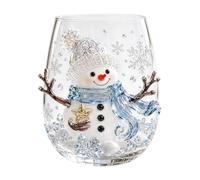 3D Christmas Glass Art Cup 3D Drinking Glass Cup (10 Snowman)
