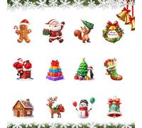 3D Christmas LED Light Wall Stickers - Santa & Snowflake Design for Festive Party Atmosphere Decoration, 3D Stereo & LED Glow Effect, for Christmas Parties, Home Decor(B)