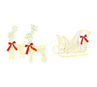 Reindeer Pull Sleigh with 160 LEDs Warm White Christmas Decoration vidaXL