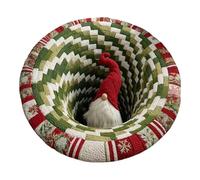 3D Christmas Rug - Polyester 47.2 Inch Round Non-Slip Christmas Rug Decorative 3D Accent Festive Entrance | Entrance Patio Outdoor Yard Home Porch Kitchen Bedroom Living Room Floor Covering