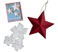 3D Christmas Star Metal Die Cuts Cutting Dies, 3D Christmas Star Paper Cards Cutting Dies Cut Stencils for DIY Embossing Card Making Book Tags Decorative Paper Dies Scrapbooking