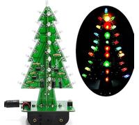 3D Christmas Tree Led DIY Kit with Light Colorful Flash Circuit LED DIY Module PCB Board for Soldering Skill Practice Learning Xmas Gift Diy Electronic Enthusiast