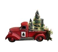 3D Christmas Tree Pickup Truck Decorations | Car Decoration Christmas Remembrance, Resin Decoration with String Lights Festive Charm for Parties Home Indoor Activities Festival Outdoor Gathering