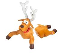 3D Christmas Window Stickers, Window Stickers for Glass, Funny Christmas Crashing Window Santa & Reindeer Animated Decoration, with Broken Glass Sticker & Leg-Kicking Animation (B)