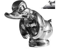 3D Chromed Angry Duck Hood Ornament, Angry Rubber Duck Hood Ornament, Death Proof Duck Black Convoy Duck Hood Ornament, For Desk, Bookcase, Car, Table