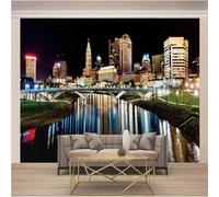 3D City Architecture River Bridge 3D Wallpaper Textured Silk Easy Install Living Room Sofa Bedroom Dining Room Home Decoration Wall-200cm×140cm