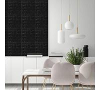 3D Classic Brick Design Wall Panels Interior Cladding Panels 50cm x 50cm (6 Sheets) Novecrafto Black One Size
