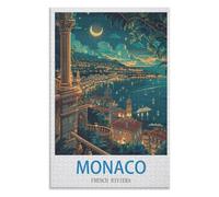 3D Classic Puzzle iq puzzle,Monaco French Riviera ,Adults 1000 Piece Jigsaw Puzzle- Christmas,75x50,wooden puzzle ,AA-1459