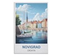 3D Classic Puzzle iq puzzle，Novigrad Croatia，Adults 1000 Piece Jigsaw Puzzle- Christmas，75x50，wooden puzzle ，AA-1239