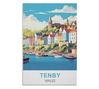 3D Classic Puzzle iq puzzle,Tenby Wales,Adults 1000 Piece Jigsaw Puzzle- Christmas,52x38,paper puzzle ,AA-1199