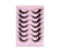 3D Clear Band False Eyelashes, Cat's Eye, Cosy Volume, Curly, Cat-Eye, Artificial Eyelashes, Natural Look, Reusable, Handmade, Faux Mink Lashes, Fake Eyelashes, 7 Pairs (D-02)