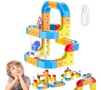 3D Clickrail Electric Train Set Flexible Race Track, Cube Track Magnetic Train Track Set, 3D Embedded Layouts Train Track Set, Gravity-Defying Motorized Car, For Kids Boys Girls