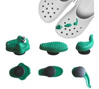 3D Clog Charms Crocodile, Snake Shoe Charms Decoration, Clog Charms Pack, Clog Pins Alligator Decorations for Women Men Boys Girls Party Favor Gifts (Green Crocodile)
