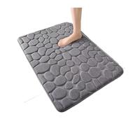 3D Cobblestone Bath Mat - Ultra Absorbent, Quick-Dry Anti-Slip Shower Mat | Machine Washable Bathroom Floor Carpet(Grey)