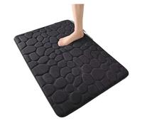 3D Cobblestone Bath Mat - Ultra Absorbent, Quick-Dry Anti-Slip Shower Mat | Machine Washable Bathroom Floor Carpet(Black)