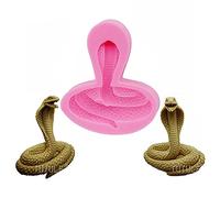 3D Cobras Snake Shape Keychain Silicone Mold with Hole for DIY Resin Bag Tag Wax Pendant Plaster Polymer Luggage Crystal Necklace Candy Desserts Craft Earrings Epoxy Crafting Mold Trinket Decoration