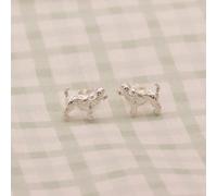 3D Cockapoo Silver Stud Earrings