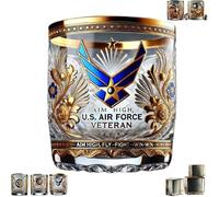 3D Coffee Cups - Mug - Wine Glasses, 300ML Whiskey Glass Veteran Tribute, 10 Oz Beautifully Engraved Novelty Wine Cup, Gift for Army Veterans Active Duty Soldiers Whiskey Lovers(A)