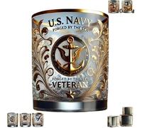 3D Coffee Cups - Mug - Wine Glasses, 300ML Whiskey Glass Veteran Tribute, 10 Oz Beautifully Engraved Novelty Wine Cup, Gift for Army Veterans Active Duty Soldiers Whiskey Lovers(D)