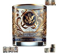 3D Coffee Cups - Mug - Wine Glasses, 300ML Whiskey Glass Veteran Tribute, 10 Oz Beautifully Engraved Novelty Wine Cup, Gift for Army Veterans Active Duty Soldiers Whiskey Lovers(C)