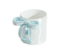 3D Coffee Cups - Mug - Wine Glasses, 3D Bow Mug,Dishwasher Safe Modern Ceramic Cups | Multipurpose Large Capacity Kitchen Drinkware Accessories(Blue)