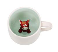 3D Coffee Mug Horse Inside Cup,Cute Handmade Animal Figurine Ceramics Teacup,Christmas,Birthday,Mother's Day Gifts for Friends Family or Kids(White Horse)
