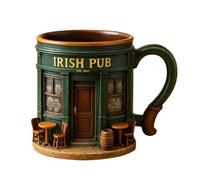 3D Coffee Mugs - 330ml, Decorative Irish Pub Funny Drinkware, Tea Cup | Funny Coffee Mug for Themed Gatherings and Daily Drinking, Beverage, Juice