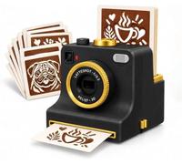 3D Coffee Printer Latte Art Stencil Maker for Drinks Desserts Black | Snap Latte Coffee Photo Printer Reusable Template for Drinks Desserts DIY Café Decor(Black)