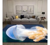 3D Colorful Animal Jellyfish Area Rug Floor Door Mat Carpet Bottomless Hole Optical Illusion Area Rug, Anti-Skid Non-Woven Doormat For For Living Room Bedroom Kitchen 90 X 150 Cm, Easy /9928892138870