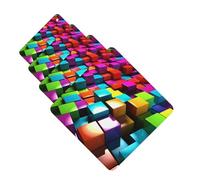 3D Colorful Cubes Car Air Fresheners Cards Set of 4 Pieces,Long-Lasting Car Aromatherapy Tablets Hanging Scented Cards for Wardrobe Bathroom Rearview Mirror Hanging Ornament