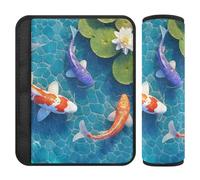 3D Colorful Kois Fish Water Lily 2 Pack seat Belt Cushion Shoulder Strap, Stop seat Belt Cutting into Neck, seat Belts Covers for Truck