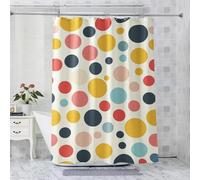 3D Colorful Polka Dots Shower Curtain Polka Dot Pattern Shower Curtains Mould Proof Resistant Waterproof Polyester Fabric Bathroom Curtains 240 x 200 cm Bath Curtain for Wet Rooms A/1793