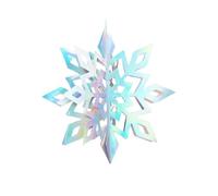 3D Colorful Snowflake Decorations Hanging Pleasant Snowflake Wreaths Holographic Christmas Tree Decorations Hanging Winter Wonderland Decorations (Laser, 6Pcs Set)