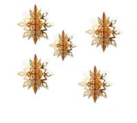 3D Colorful Snowflake Decorations Hanging Pleasant Snowflake Wreaths Holographic Christmas Tree Decorations Hanging Winter Wonderland Decorations (Gold, 6Pcs Set)