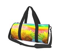 3D Colorful Sunflower Print Travel Duffel Bag, Foldable Gym Bag Overnight Weekend Bags for Women, Large Holdall Bag Cabin Bag for Sports and Travel