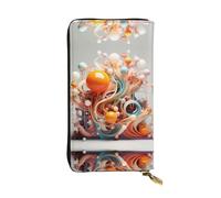 3D Colorful Swirls and Balls Patterned Leather Long Wallet (7.5 * 4.1 inches) | Extra Large Multi-Function Compartment | Great Gift