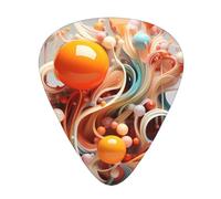 3d colorful swirls and balls Stylish and durable guitar picks, three types of thin, medium and heavy guitar picks (12 pieces), suitable for guitar, bass, electric guitar, ukulele,