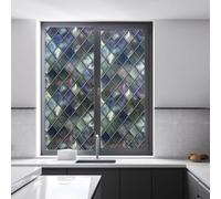 3D Colourful Windowss Film, Mosaic Casement Film, Non Adhesive Privacy Film Stained Glass Window Film Glass Sticker(58 * 90cm)
