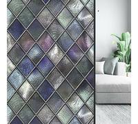 3D Colourful Windowss Privacy Film, 1 X Mosaic Casement Frosted Film Stained Static Cling Glass Sticker Privacy PVC